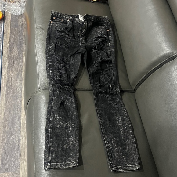 One Teaspoon Black Distressed Skinny Pants - Picture 1 of 3